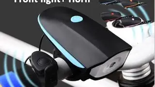 USB Rechargeable Bicycle Ride Cycling Headlight Oversized Vocal Speaker Horn XIESHENG