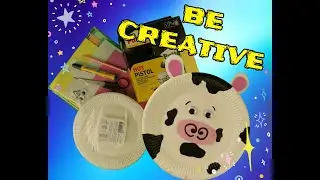Paper Plate Farm Animals, DIY Cute Cow Easy Craft, Tutorial, How to make a paper cow, Pappteller Kuh