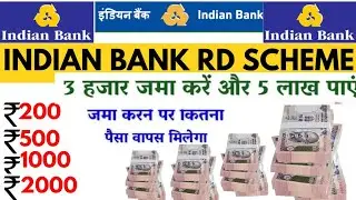 Indian bank Recurring Deposit Scheme interest rate | indian bank RD scheme interest rate 2025