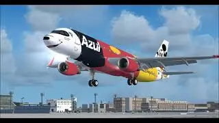 AIRBUS A320neo AZUL WALT DISNEY WORLD LANDING AT FRANKFURT INTL AIRPORT FS9 HD