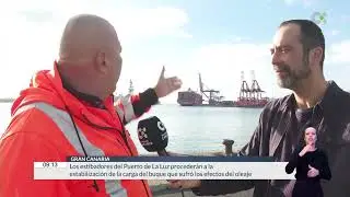 Comienzan a estabilizar los 16.000 contenedores del &lsquo;One Continuity&rsquo; en el Puerto de La Luz