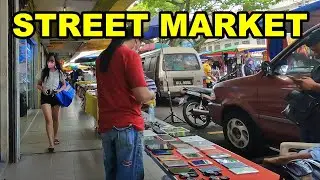 Street Market in Kuala Lumpur, Malaysia. Jalan Pasar PUDU