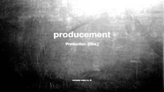 What does producement mean