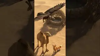 Registhan Mein Giddh Ne Bachai Oonth Ki Jaan. #shortvideo #cartoon #animation #camel #desert #shorts