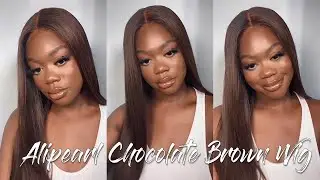😍Best Chocolate Brown Wig Install| Stunning Style #alipearlhair