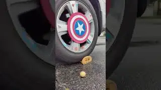 Satisfying car tire crushing video #shorts #tirecrushing