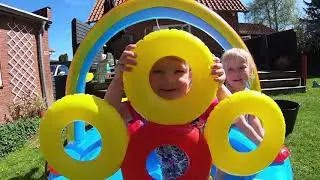 Intex Rainbow Ring Inflatable Play Water Park Slide Review