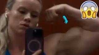 Профессиональный женский фитнес с большими бицепсами!