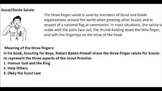 Scouts/Guides Salute, Motto, Sign & Left Hand Shake