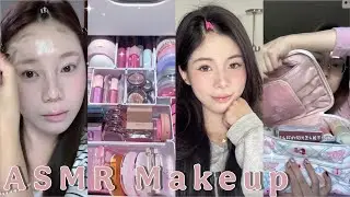 ASMR Makeup 🖤 Aesthetic video tutorial 🍃Asian Makeup 🎀