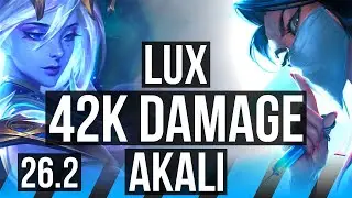 LUX vs AKALI (MID) | 42K damage | KR Diamond | 26.2