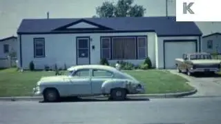 1950s American Suburbs, White Clapboard House, Americana Home Movie