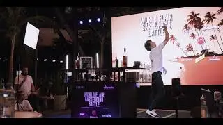 Roman Zapata on stage &bull; WORLD FLAIR BARTENDING BATTLE BUCAREST 2023