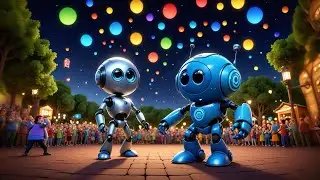 Two Spinning Robots Learn to Sing | Robot Song for Kids | Fun Tech Nursery Rhyme