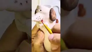 Cute Clay Dog Planter Tutorial 🐶💙 | Easy DIY Decor