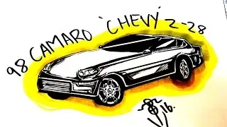 Drawing a 98 chevy camaro(Time Lapse)