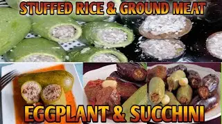 HOW TO MAKE MIDDLE EASTERN ZUCCHINI AND EGGPLANT STUFFED WITH RICE