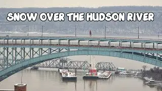 Winter Wonderland: Snow Day over the Hudson River in New York City ❄️