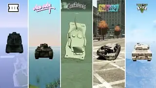 Damage physics and Ragdoll comparison in GTA games! (Falling from sky in a Tank!)