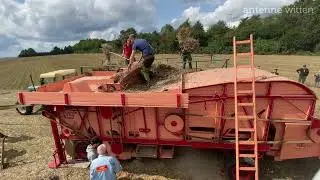 Dreschen mit einer Geringhoff Dreschmaschine in Witten-Stockum