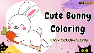 How to Color a Cute Bunny 🐰 | Easy Color-Along for Kids | Free Coloring Page