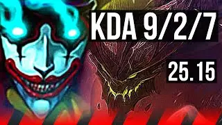 SHACO vs MALPHITE (TOP) | 9/2/7 | NA Master | 25.15