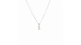 9ct White Gold Oval Shaped Pink Amethyst Pendant 0.21ct - 05200138 | Johnsons Jewellers