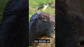 Capybaras have a unique behavior called ecotone grooming, where they invite other animals, such as b