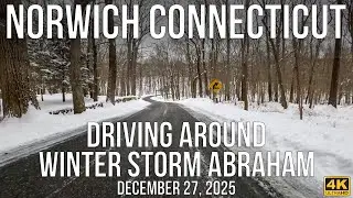 Winter Storm Abraham Aftermath: Norwich, Connecticut Snow Drive | December 27, 2025 | 4K