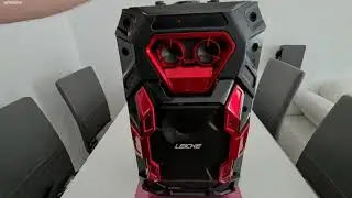 LEICKE DJROXXXトロリースピーカープロ| パーティーポータブルスピーカー、USB付きスピーカー、Bluetooth、Aux In、UKWラジオ、ギターとマイク接続、照明付きオルゴール