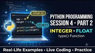 Python Programming for Beginners | Session 4 Part 2 | Integer, Float| Python Data Types