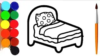 HOW TO DRAW A BED 🛏️ FOR KIDS | DRAWING, PAINTING AND COLORING #bed #drawingforkids #bedroom #draw