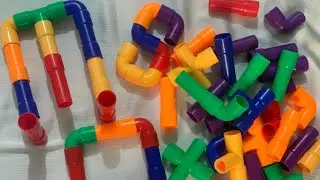 Pipe Blocks Building Fun | Learning Colors| Shapes with Blocks