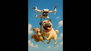 Escape mission&hellip; with one drone! #pugadventure #droneescape #funnyanimation #Pixarstyle