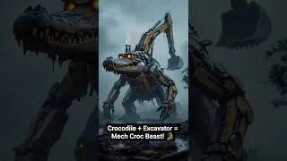 Crocodile + Excavator = Mech Croc Beast! 🐊🚜 Epic Fusion #shorts#CrocExcavatorFusion