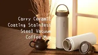 Carry Ceramic Coating Stainless Steel Vacuum Coffee Mug