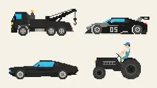 Black Vehicles 1 &ndash; Pixel Art Animation | Retro Chiptune Sound
