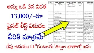 Ammavodi final eligible list 2022|Ammavodi payment status|Amma vodi final list|#luckylakshmikanth.