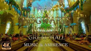 🕯️Christmas at Hogwarts: Cozy Holiday Great Hall  ✨🎄 | 4K Hogwarts Legacy Music and Ambience