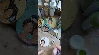 🖌🎨 Painting Whimsical faces on bisque. #paintingfaces #Whimsicalpottery #pottery