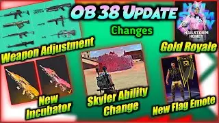 OB 38 update free fire | next gold Royale | OB38 weapon adjustment,Skyler ability change,New Emote