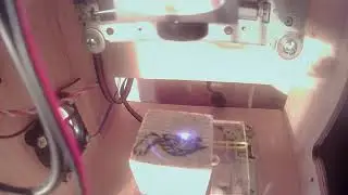 Растровая гравировка лазером 500мВт. Raster engraving with laser 500mW.