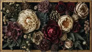Moody Floral Elegance l Framed TV Art l 2 Hour Loop