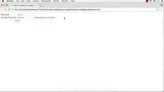 jQuery: How to Perform Confirm Password Validation using jQuery?