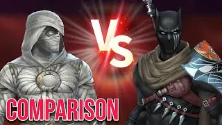 who is the boss 🤔 lv80 comparison of BLACK PANTHER vs moon knight | marvel future fight