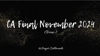 Pass CA Final Exams | Group 1 | November 2024 | @Inayats