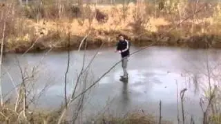 Man falls through ice