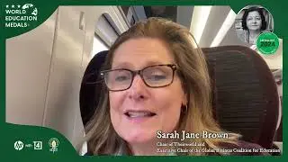 Sarah Jane Brown congratulates Baela Jamil on winning Asia Education Medal 2024