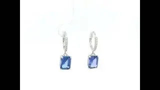 Tanzanite & Diamond Drop Earrings in 18K White Gold