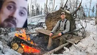 Forsen reacts to No tent, No sleeping bag - Extreme Winter Survival Camping (0F/-18C)